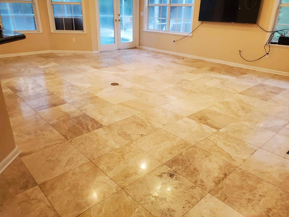 travertine diamond floor restoration